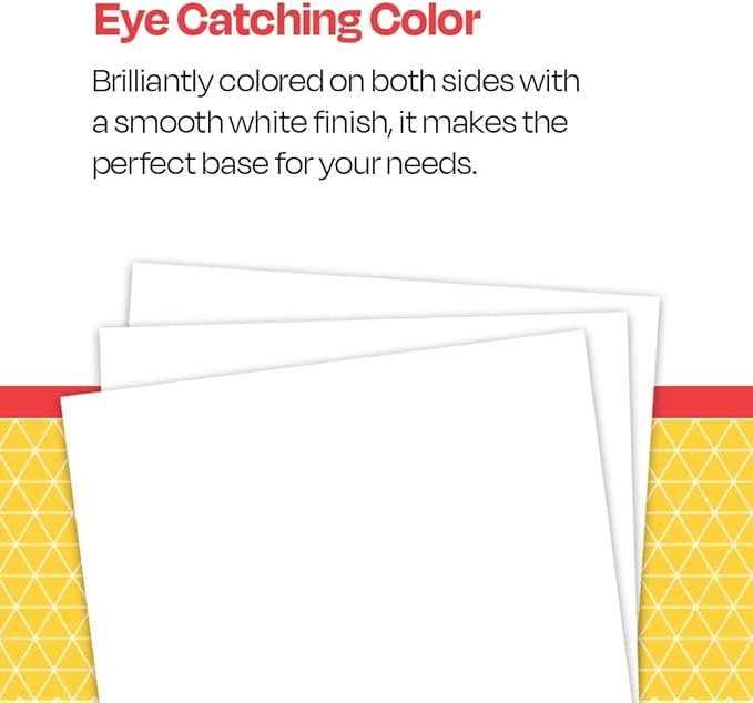 School Smart Railroad Board, 22 x 28 Inches, 6-Ply, White, Pack of 100