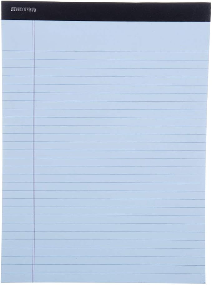 Mintra Office Legal Pads - ((BASIC PASTEL 6pk, 8.5in x 11in, WIDE RULED)) - 50 Sheets per Notepad, Micro perforated, Pastel Writing Pad, Notebook Paper for School, College, Office, Business - Pink, Blue, Purple