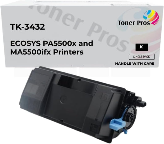 Toner Pros Toner Replacement Cartridge – Compatible for Kyocera TK-3432 (TK3432, 1T0C0W0US0) – Black Toner Replacement for ECOSYS PA5500x, MA5500ifx Laser Printers – High Yield, 21,000 Pages