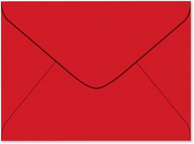 ASSTAONO-A7 Red Envelopes,100 Pack 5x7 Red Envelopes V Flap,Invitation Envelopes for 5x7 Cards,Photos,Wedding,Graduation,Announcements,Baby Shower,5.25 x 7.25 Inches