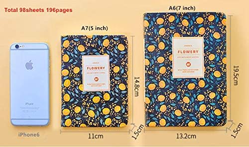 Flowery Journal, Planner Notebook and Calendar Schedule Organizer (Green Tropical, A6(7 inch))