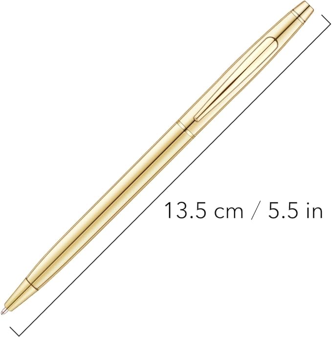 Unibene 12 Pack Slim Gold Ballpoint Pens Black Ink 1 mm - Black ink, Nice Gift for Business Office Students Teachers Wedding Christmas