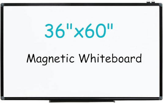XIWODE Large Magnetic Dry Erase Board，Whiteboard for Wall, 36 x 60 inches, Whiteboard Marker Board Writing Board，Black Aluminum Frame, Durable, for Home School & Office