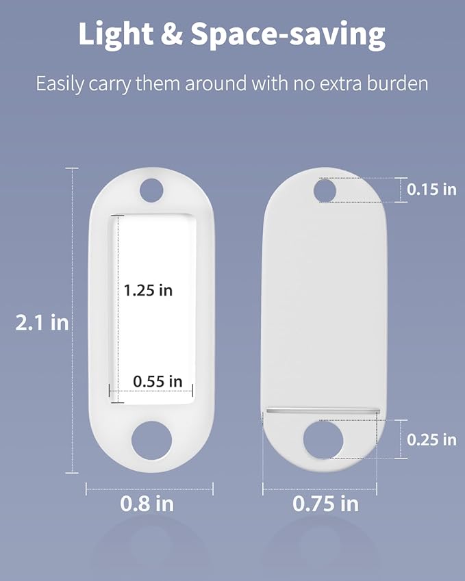 Uniclife 40 Pieces Key Tags 2 Inch Soft Plastic Key Chain Tags with Blank Paper Labels Clear Windows Protective Films and Split Rings Flexible Item Identifiers, White