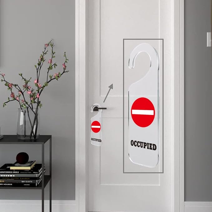 Do Not Disturb Door Sign Engraved Acrylic Hanger Handle Home Decor Acrylic Banner Acrylic Hanging Sign Door Plaque Handmade Office Hanging Sign Occupied