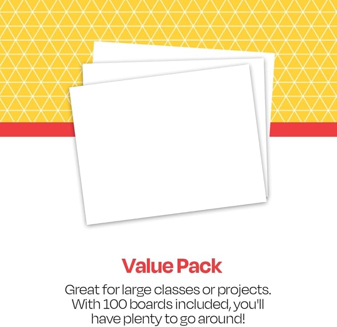 School Smart Railroad Board, 22 x 28 Inches, 4-Ply, White, Pack of 100