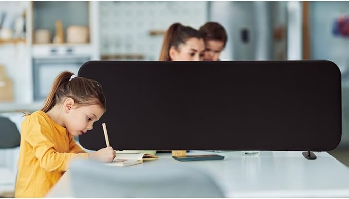 Desk Divider, Movable Desk Panel Privacy Partition for Home Office, Student, Classroom, Study, Free Standing, Scratch Resistance, 48"x18", Midnight