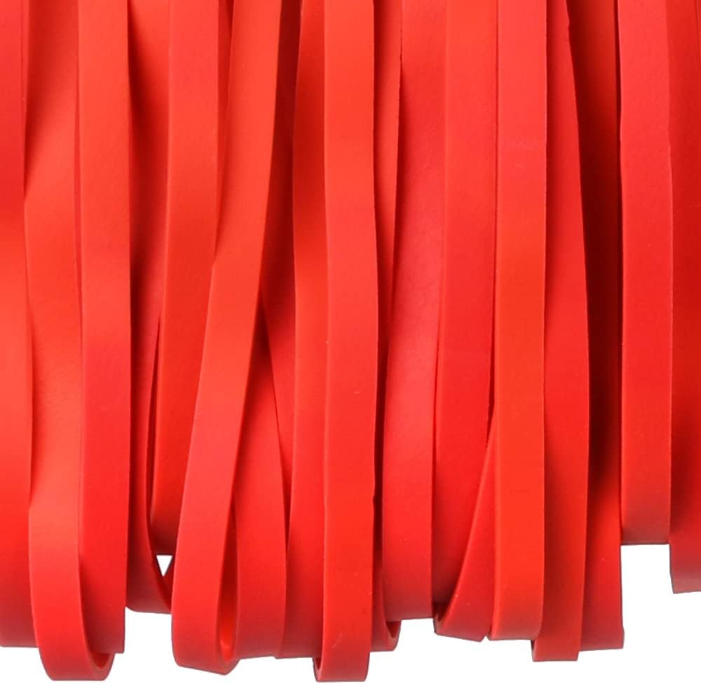 AMUU Rubber Bands 50 Pack 8inch Big Large Rubber Band for Trash Cans Elastic Rubber Bands for Office Supplies File Folders Box Books gifts Notebook Red