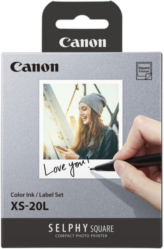 Canon Color Ink/Label Set XS-20L (20 Sheets), Compatible to Canon SELPHY Square Printer