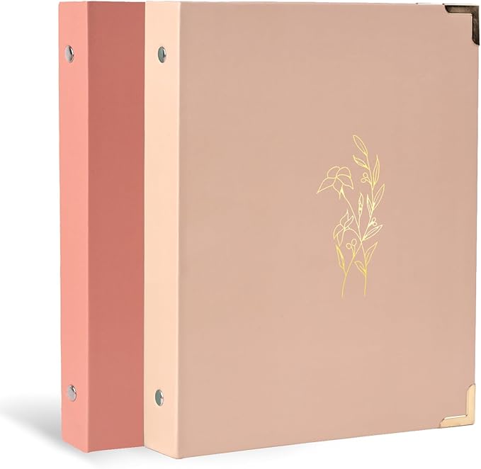 Koogel 2 Sets 6-Ring Binders, Refillable Binder 2 Colors 7"x9" Planner Binder for Journaling Collections with 70 Sheets Ruled Refill Paper