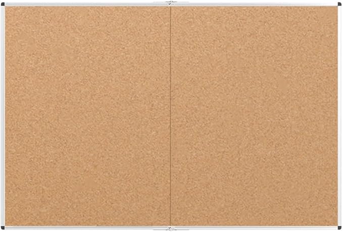 VIZ-PRO Large Cork Bulletin Board/Foldable Noticeboard, 72 X 48 Inches, Silver Aluminium Frame