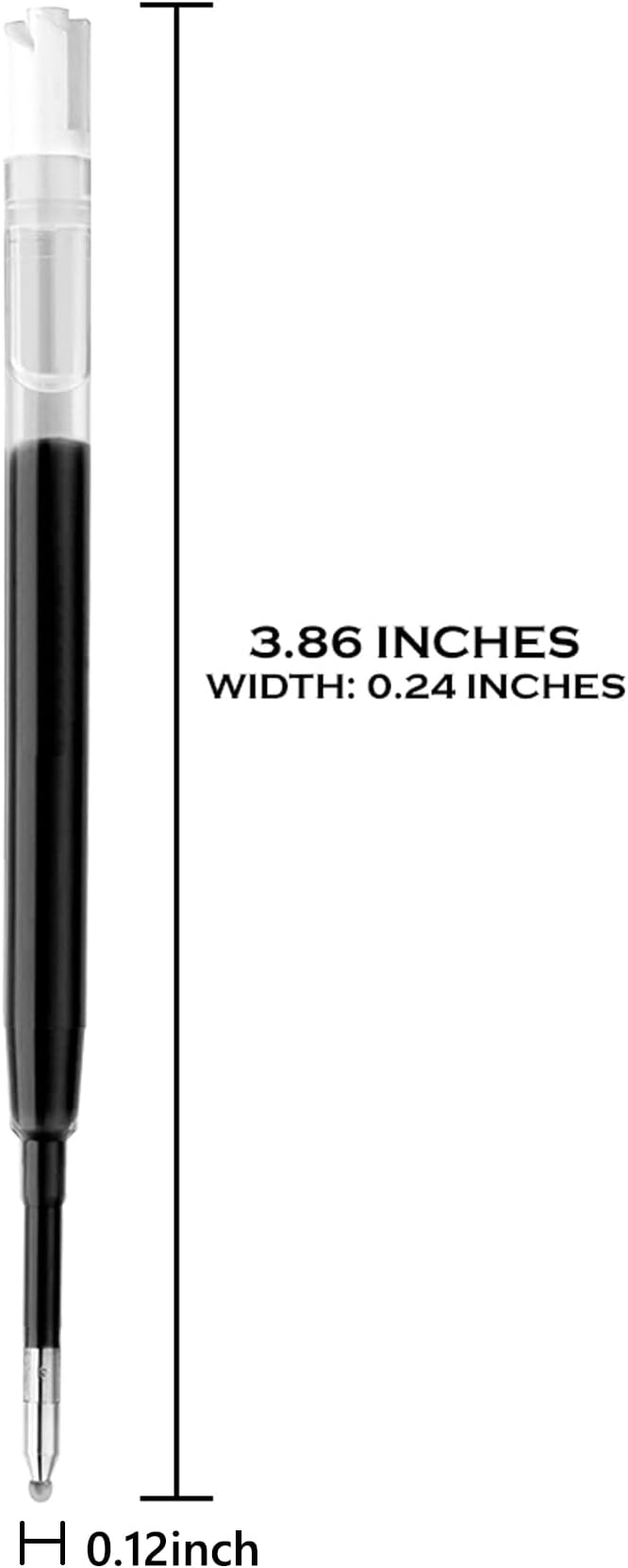 DunBong G2 Gel Ink Pen Refills, for Retractable Gel Pens, Gel Ink Rollerball Pens, 0.5mm Fine Point, Pack of 5 (Black)