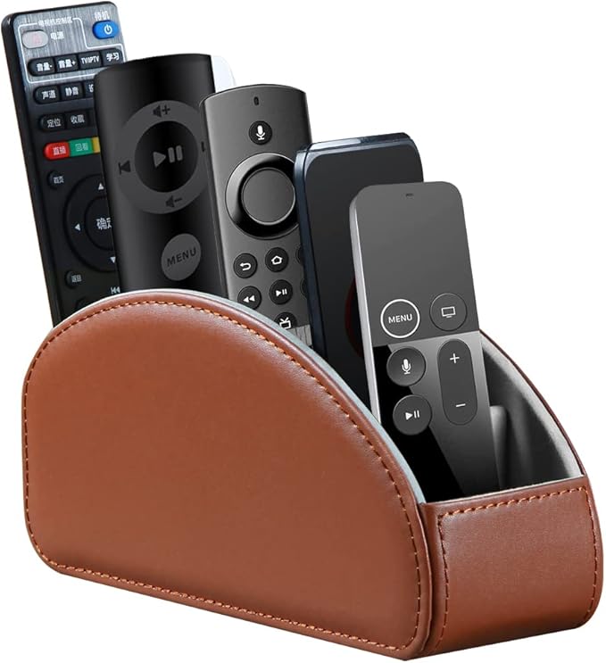 Remote Control Holder - 5 Compartment Nightstand TV Remote Caddy Organizer for DVD, Media, Blu-Ray, Heater Controllers, Mobile Phone, Glasses and Office Supplies Storage Box