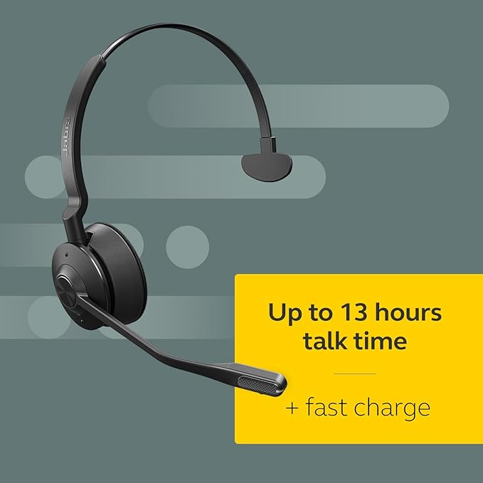 Jabra Engage 65 SE (Second Edition) Wireless Headset, Single-Ear – Telephone Headset with Industry-Leading Wireless Performance, Advanced Noise-Cancelling Microphone, All Day Battery Life - Black