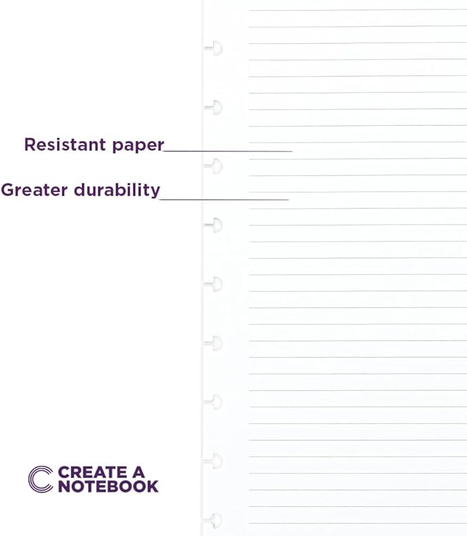 Discbound Notebook Rulled Refills Paper - 7.87" x 10.82" Paper for Custom Discbound Notebook, Planner or Daily Use – 90 GSM Custom Note-Taking System Discbound Inserts – 100 Sheets