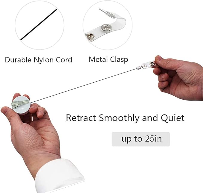 Retractable Badge Reel, Badge Holder with Alligator Clip, Cute Badge Clip on ID Name Card Holders for Nurse Doctor and Office (3Pack Pretty Cats)