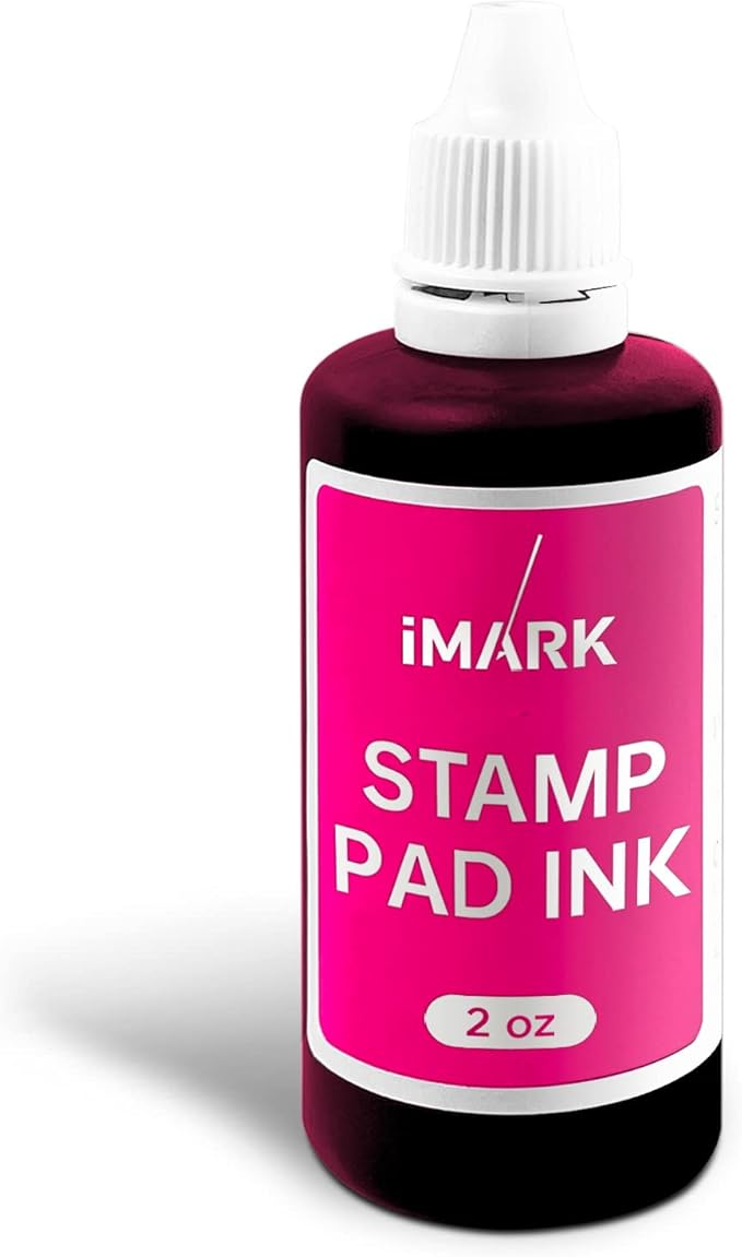 iMARK Premium Refill Ink for Self-Inking Stamps, Daters and Stamp Pads (2 oz, Pink)