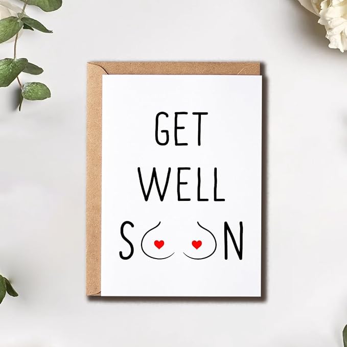 Get Well Soon Card - New Boob Card - Card For Her - Gift For Friend - Breast Card - Breast Surgery Card - Breast Reconstruction Card