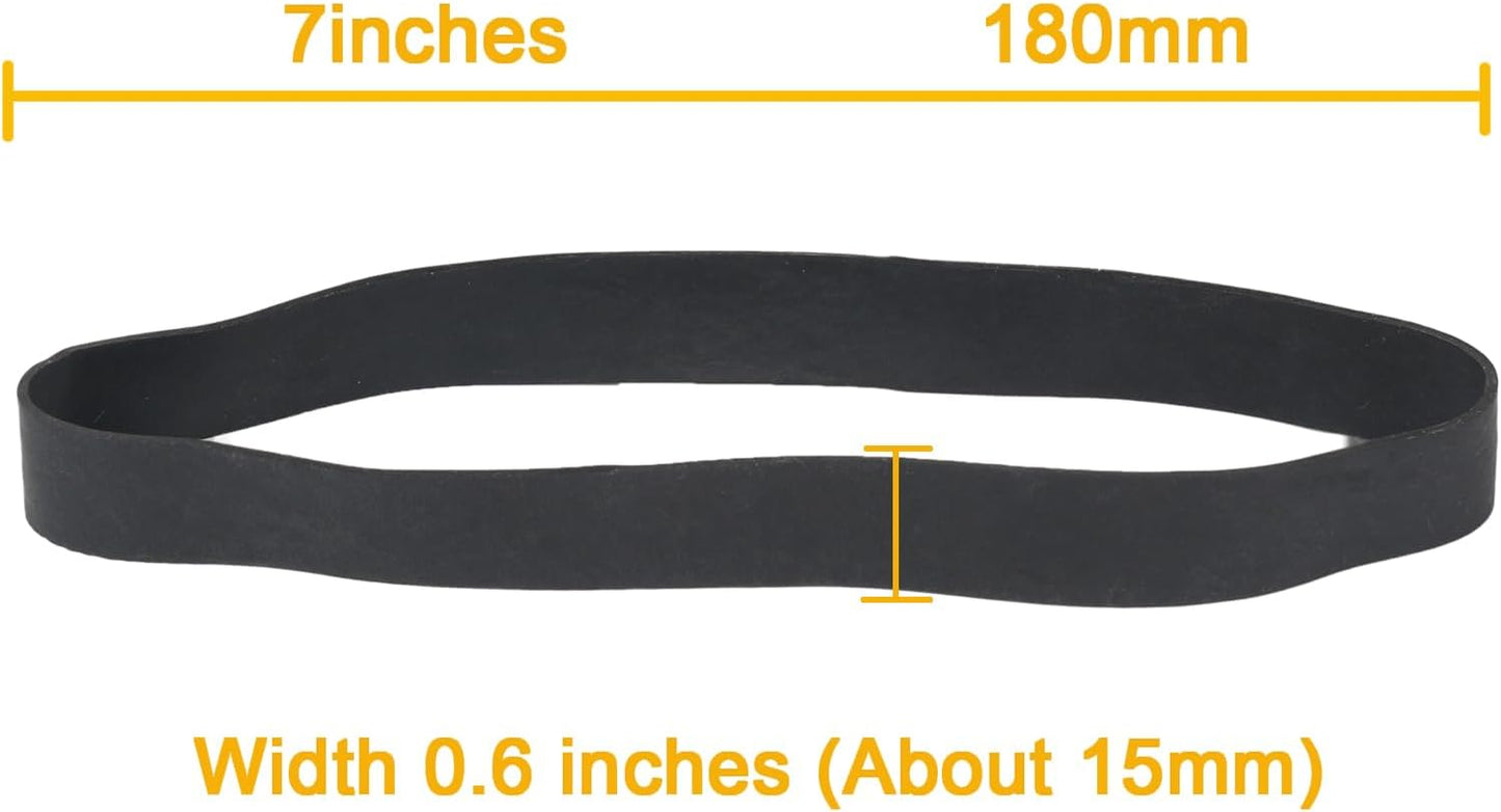 Rubber Bands Size#107 Heavy Duty Big Wide rubber band 30PCS Elastic Bands for Office Supply Trash Can File Folders Litter Box Rubber Bands (Black,blue,light brown)