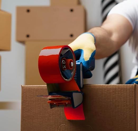 Heavy Duty Packaging Color Tape for Shipping,Packing and Moving 3" Wide x 2.0 Mil Thick -110 Yrd Roll -Acrylic Adhesive Tape for Box Sealing. (1 Roll, Red, 3" Wide x 110 yds)