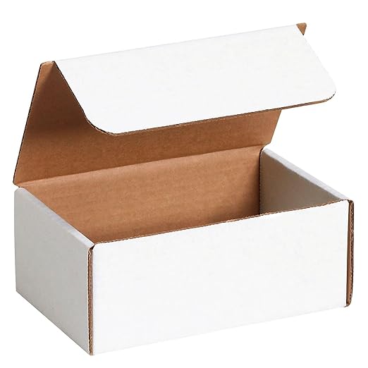 BOX USA BML732 Literature Mailers, 7" x 3 5/8" x 2 1/8", White (Pack of 50)