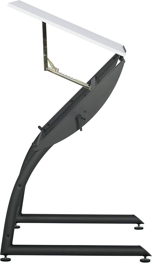 SD STUDIO DESIGNS Triflex Drawing Table, Sit to Stand Up Adjustable Office Home Computer Desk, 35.25" W X 23.5" D, Charcoal Black/White