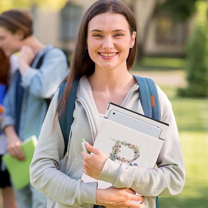 Monogrammed Book Sleeve Floral B Initial Book Pouch Book Accessories Book Lovers Gifts Waterproof Book Cover Book Protector Bookish Gifts Personalized Gifts for Women Girls Readers Bride Teacher