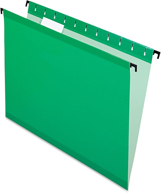 Pendaflex SureHook Reinforced Hanging Folders, Letter Size, Bright Green, 20 per Box (6152 1/5 BGR)