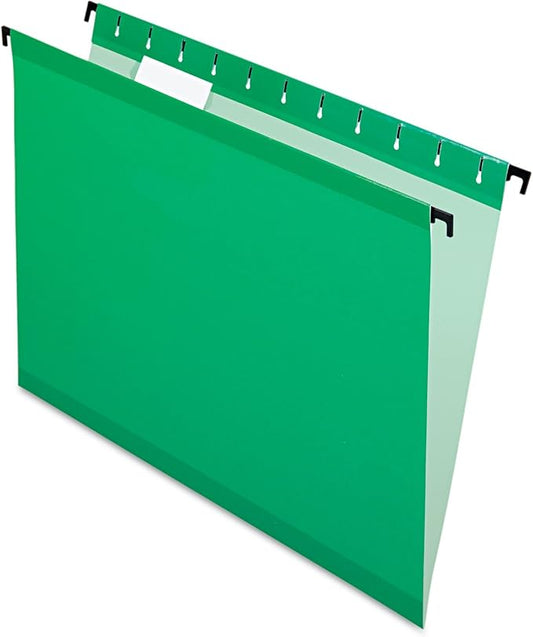 Pendaflex SureHook Reinforced Hanging Folders, Letter Size, Bright Green, 20 per Box (6152 1/5 BGR)