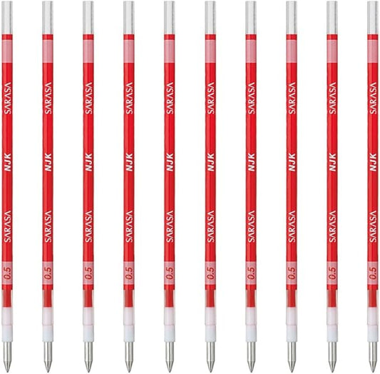 Zebra Ballpoint Pen Refill, Sarasa, NJK-0.5 Lead, Red, 10 Count BRNJK5R