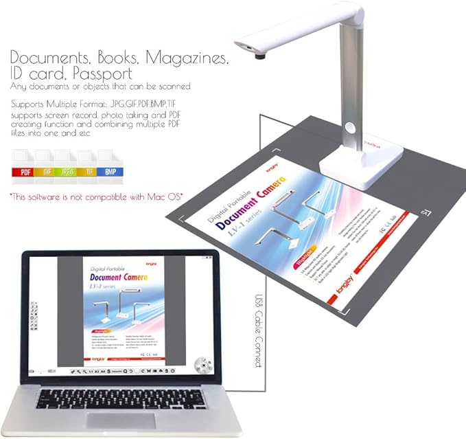 Digital Portable Overhead USB Distance Teaching Document Camera LV-1010 (White)