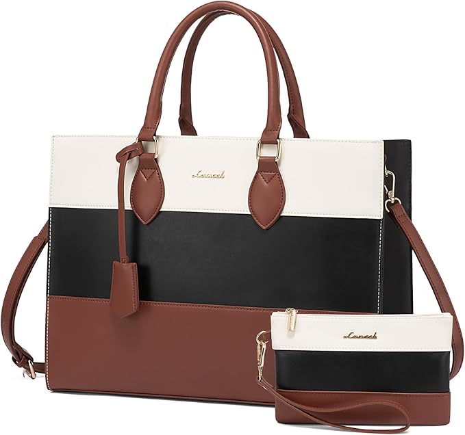 LOVEVOOK Laptop Tote Bag for Women, Work Totes Business Office Computer Briefcase with Clutch Purse