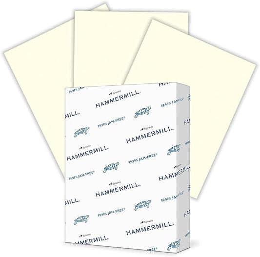 Hammermill Colored Paper, 24 lb Cream Printer Paper, 8.5 x 11-1 Ream (500 Sheets) - Made in the USA, Pastel Paper, 168060R