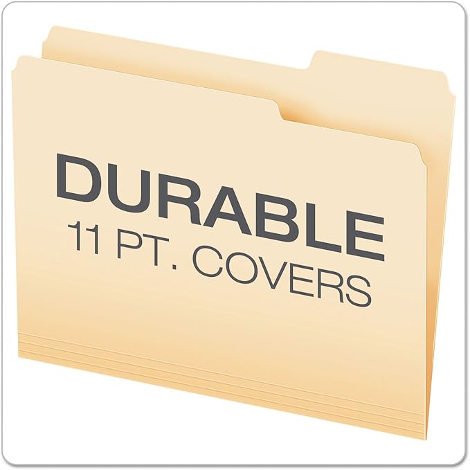 Pendaflex File Folders, Letter Size, 1/3 Cut, Manila, 100 per Box (752 1/3)