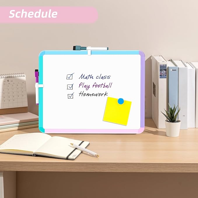 VUSIGN Small White Board Dry Erase, 11''x14'' Magnetic Dry Erase Board, Mini Whiteboard with Markers for Kids, Students, Fridge, Wall, Locker