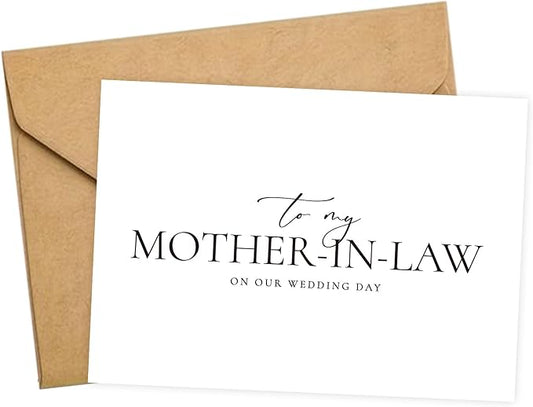 Mother In Law Wedding Day Card, Mother In Law Of The Bride/Groom Gifts, To My Mother In Law On Our Wedding Day. （Mother-in-Law A）, 6*4