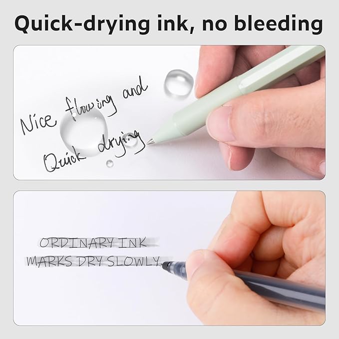 NUSIGN Gel Pens, 6 Pcs 0.5mm Black Ink Pens Fine Point Smooth Writing Pens, High-End Pens for Journaling Note Taking, Cute Office School Supplies Gifts for Adults