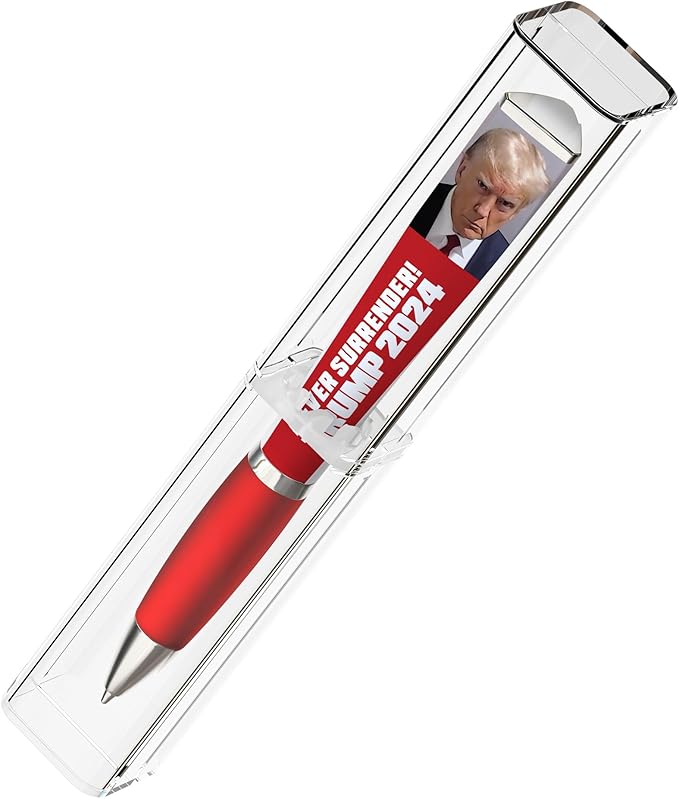 Trump Never Surrender Ballpoint Pen, MAGA, Trump Merchandise Donald Trump Gifts for Men & Women, Make America Great Again Donald Trump Never Surrender Pen - Imprinted In The USA (3-Sided Pen)