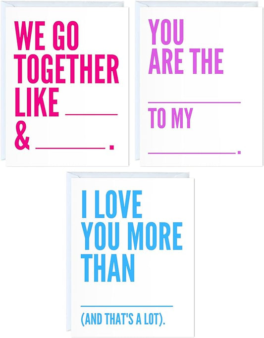 Aly Lou Fill-in-the-Blank Cards, 20 Pieces, Wedding, Anniversary, Birthday, Thank You