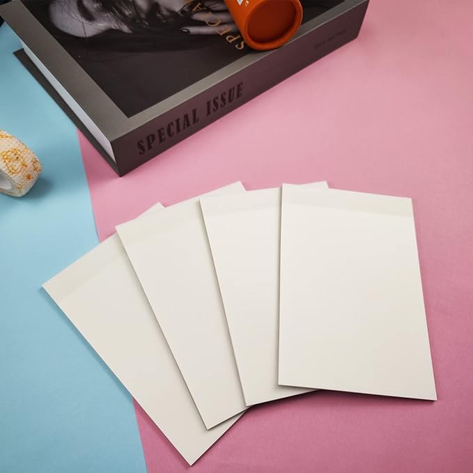 Transparent Sticky Notes 200 Sheets, 4 x 6 in Clear Sticky Notes, See Through Invisible Translucent Sticky Notes Waterproof Self-Stick Note Pads for School, Office (4 Packs)