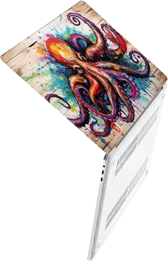 Compatible with 15 Inch MacBook Air A2941 M2 2023, Colourful Octopus Hard Plastic Shell Cover Case