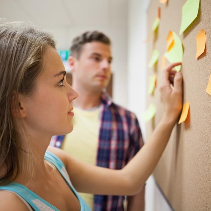 Lockways Cork Board Bulletin Board, Double Sided Corkboard 36" x 24", Wall-Mounted Aluminum Framed Message Presentation Notice Board 3 x 2