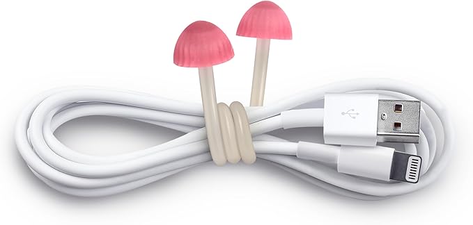 Genuine Fred TRIP WIRES, Mushroom Cable Ties, Set of 2, 4" long, Easily bends for holding and bundling, Multipurpose cord organizer for school, home, office, Cottagecore decor