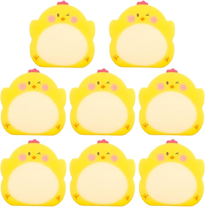Cute 8 Packs Kawaii Chick Sticky Notes, Aesthetic Sticky Notes Set, Cartoon Inspirational Sticky Notes, Animals Shape Markers, Cute Anime Sticky Note Tabs for Office School Creative Gifts