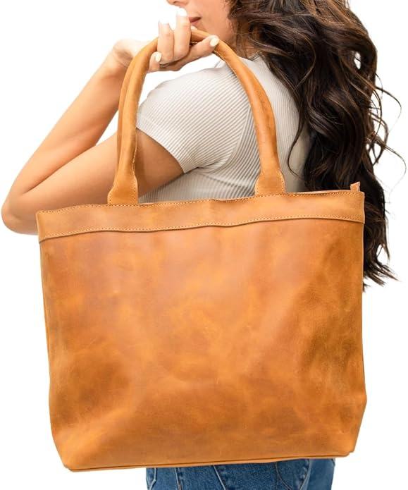 Rosewood Leather Tote Bag for Women - Genuine Leather Laptop Shoulder Bag, Large and Durable Tote, Perfect for Everyday Use