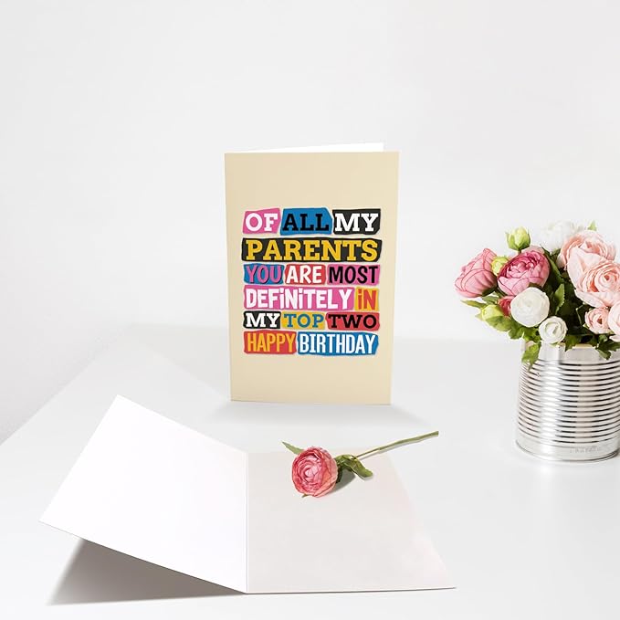 Chenive Funny Birthday Card for Dad Mom, Dad Birthday Card, Mom Birthday Card, Happy Birthday Card for Parents from Kids Son Daughter