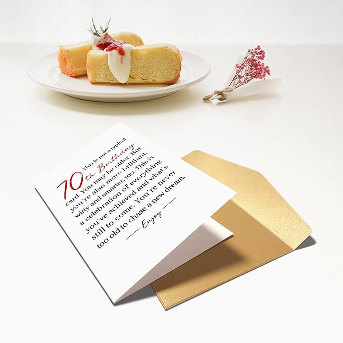 Chenive 70th Birthday Card for Him Her, Uplifting 70 Years Old Birthday Card for Men Women Friend, Funny 70th Birthday Card for Mom Dad Grandpa Grandma Husband Wife