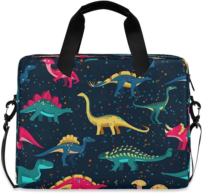 ALAZA Cute Dinosaurs Laptop Messenger Bag Case Sleeve Briefcase for Men Women, Multicolor