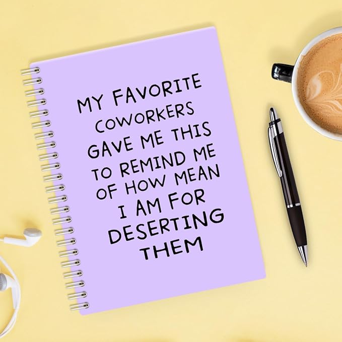 My Favorite Coworkers Gave Me This Purple Hardcover 160 Pages Spiral Notebooks, Coworker Birthday Gifts, Goodbye Gifts for Coworkers, Sarcastic Farewell Gifts, Funny Coworker Leaving Gifts
