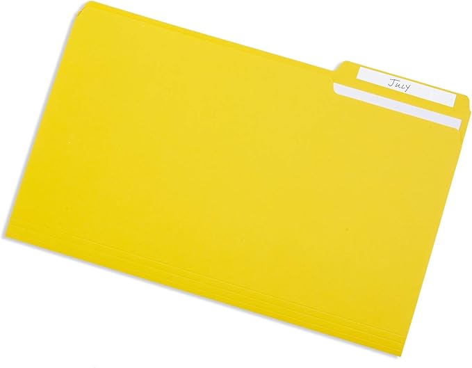 Blue Summit Supplies Yellow Legal File Folders, 1/3 Cut Tab, Legal Size, Great for Organizing and Easy File Storage, 100 Per Box